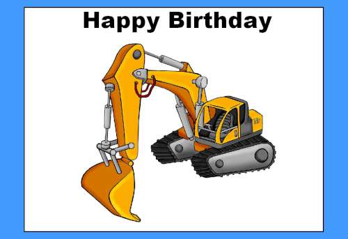 Construction Digger Edible Icing Image - A4